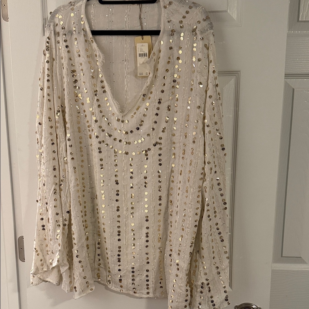 Sequin Embellished White Top - Picture 4 of 7